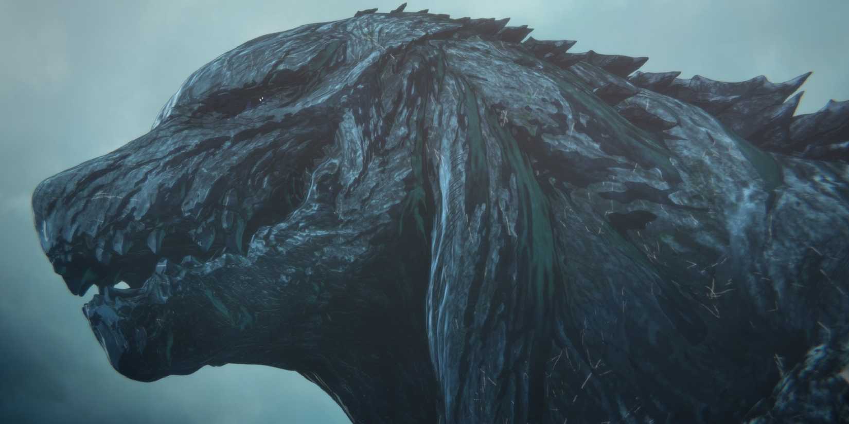 close up of Godzilla in Planet of the Monsters