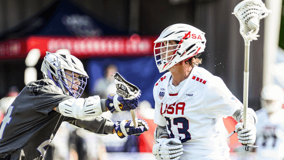 U.S. Men's National Team athlete Jack Hannah in action against the Haudenosaunee at the Atlas Cup.