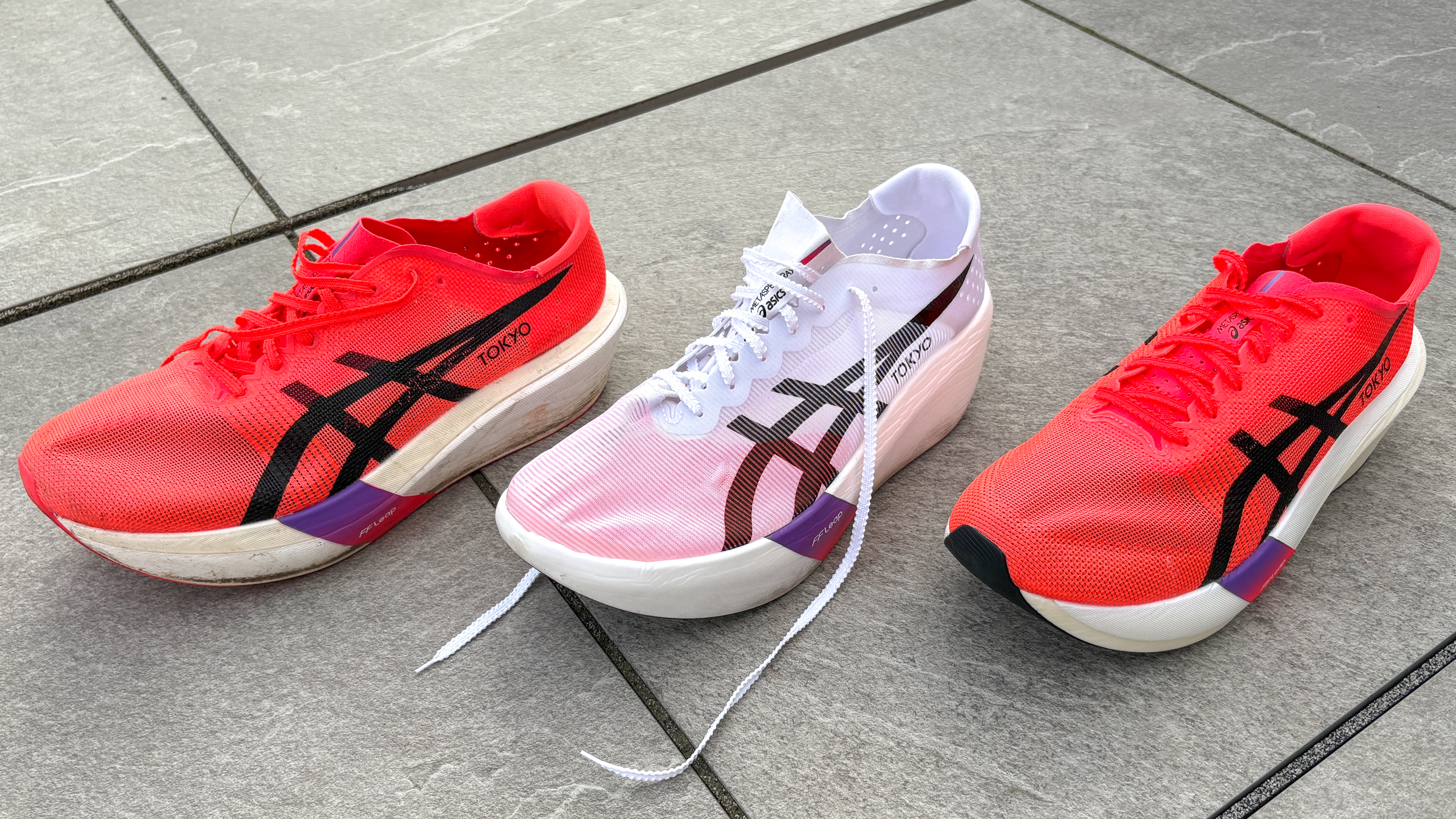 Asics Metaspeed Sky Tokyo, Asics Metaspeed Ray &amp; Asics Metaspeed Edge Tokyo running shoes