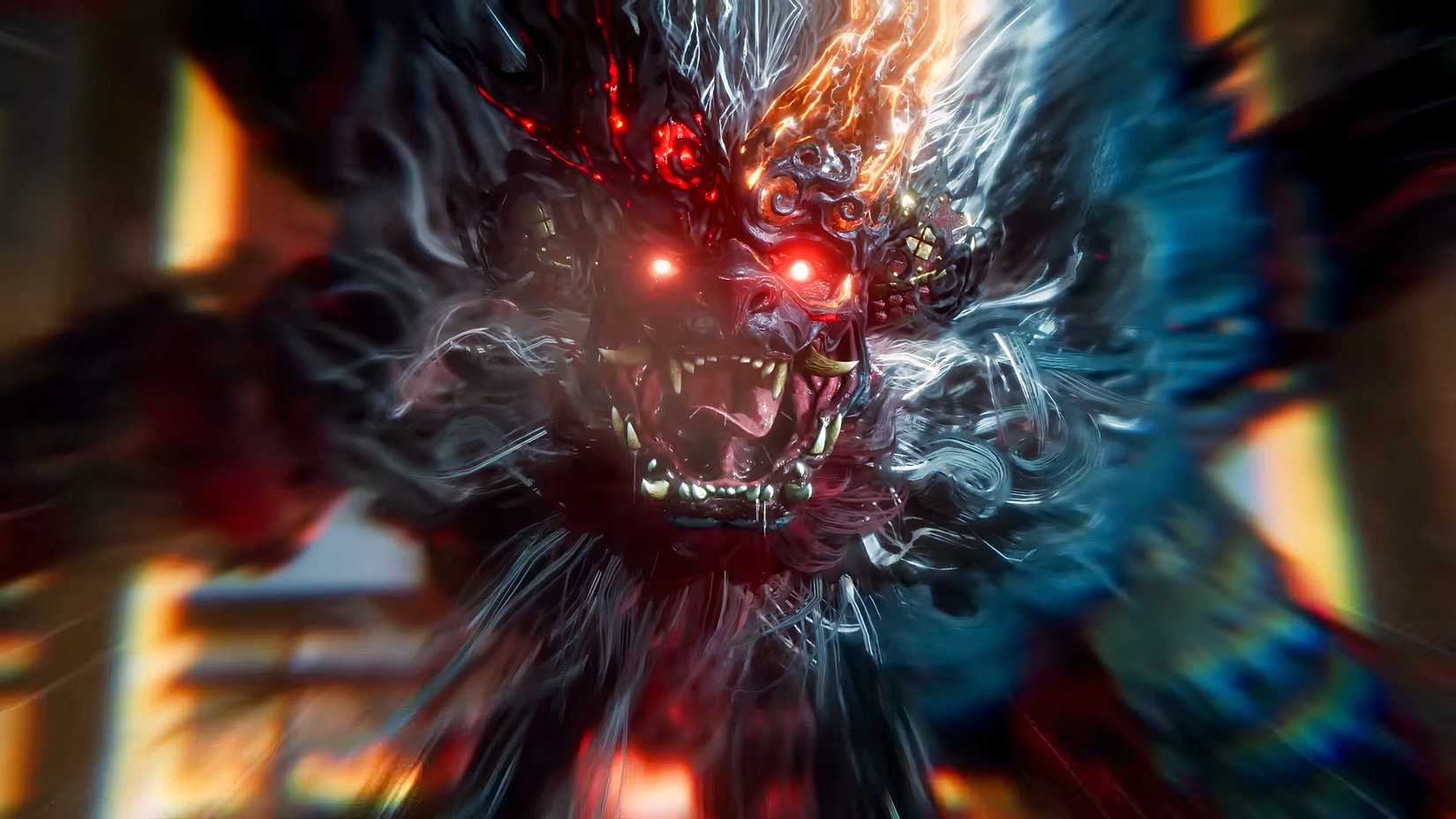 Nioh 3 giant monster staring at the camera.