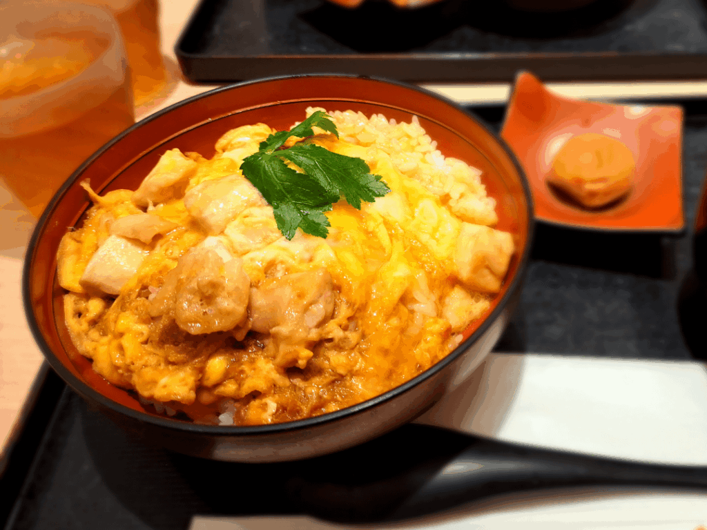 Oyakodon and honey pickled plum