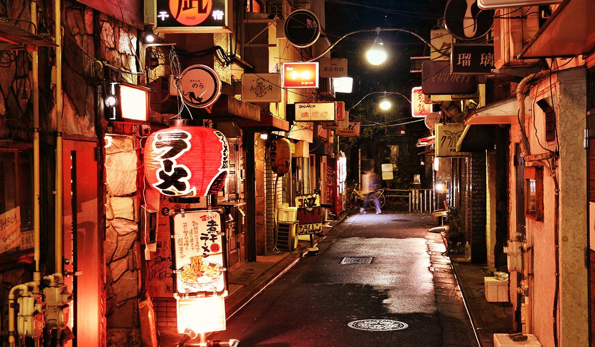 Narrow streets of Golden Gai restaurant area in Tokyo, Japan. Pic: Shutterstock