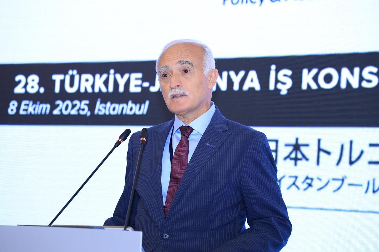 Nail Olpak, President of the Foreign Economic Relations Board of Türkiye (DEIK), addresses participants at the 28th Türkiye-Japan Business Council Joint Meeting in Istanbul, October 8, 2025. (Courtesy of DEIK)