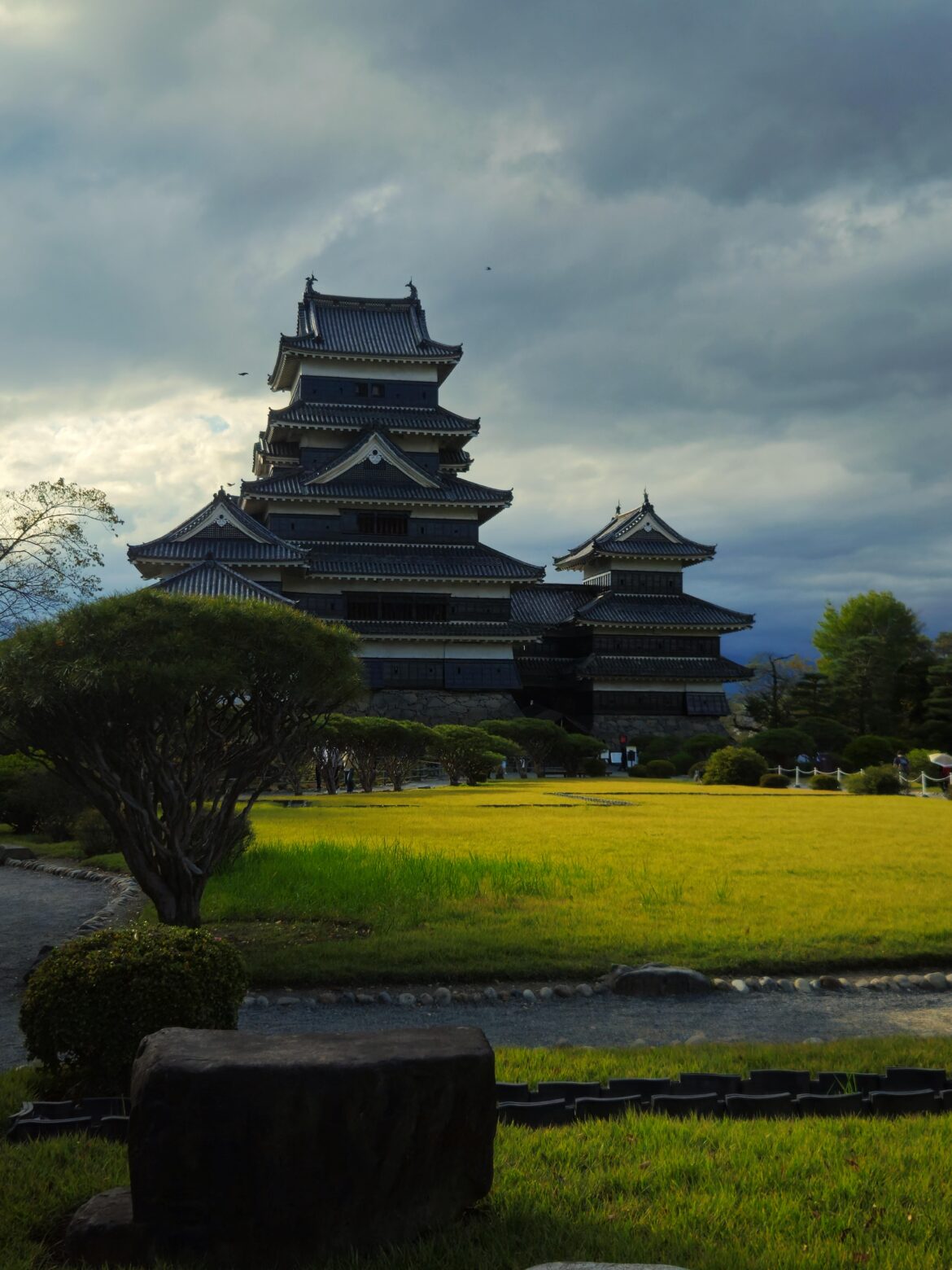 Matsumoto Castle on a gloomy day