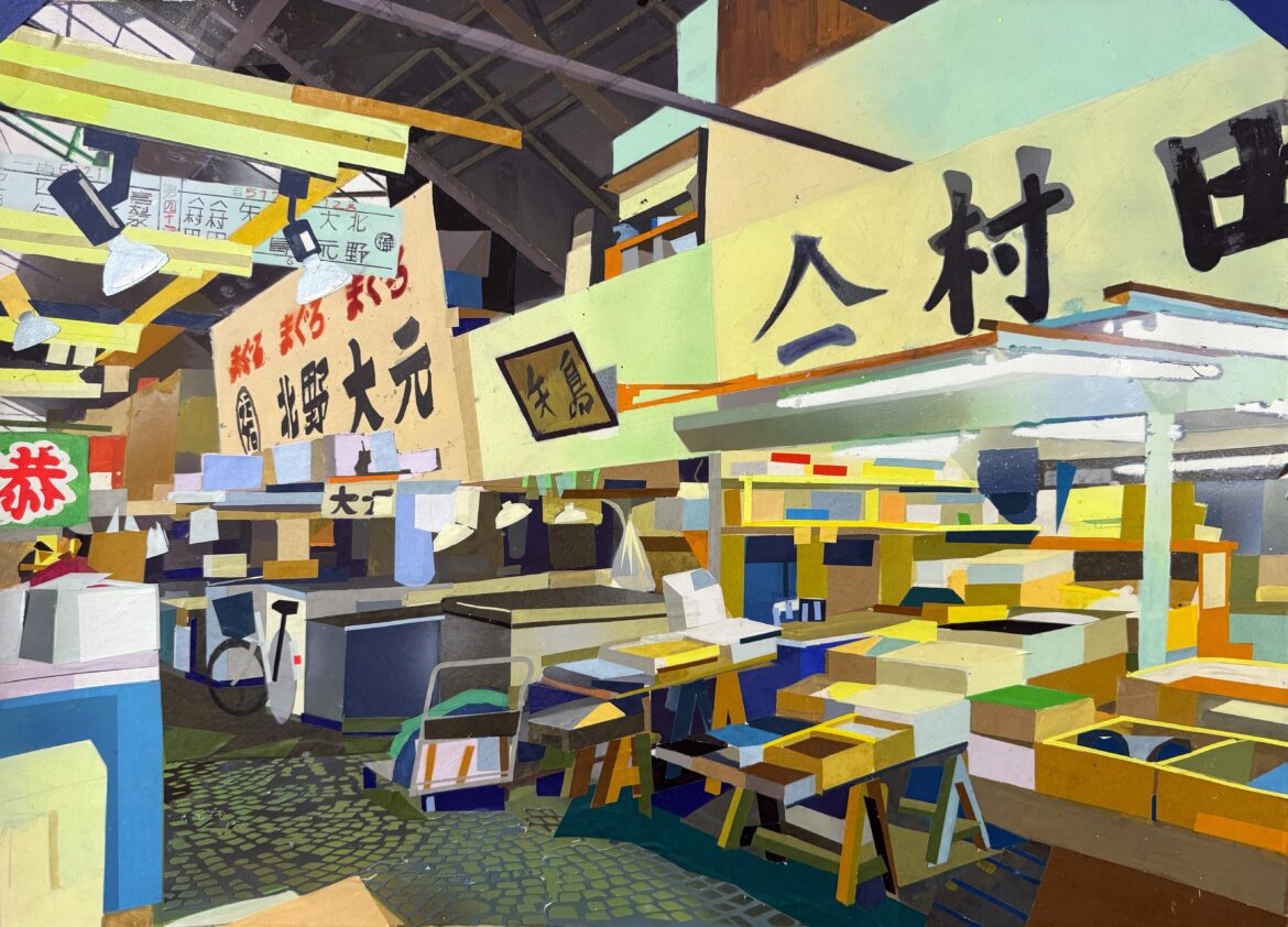 I painted Tsukiji Inner Market