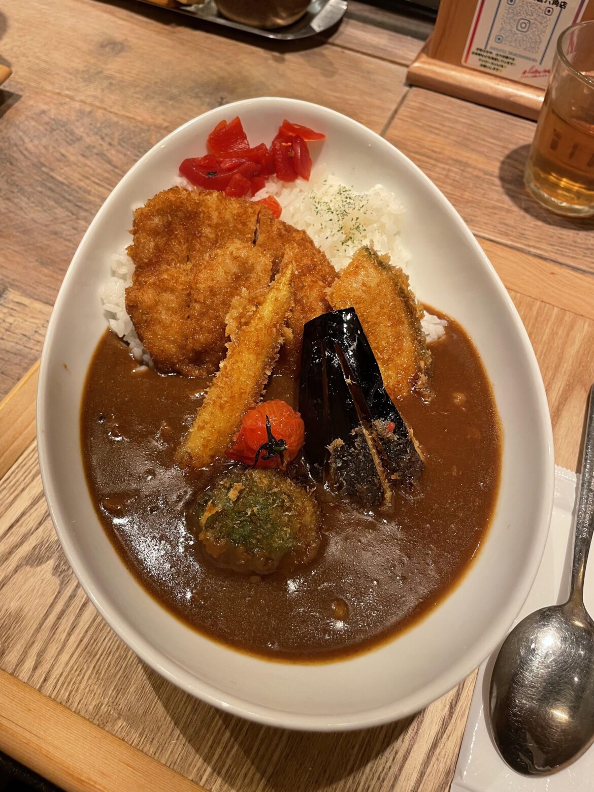 The best thing I ate in Japan. Pork katsu & vegetable curry from Tarekatsu in Kyoto