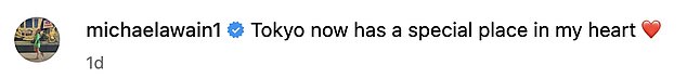 She gushed in the caption: 'Tokyo now has a special place in my heart (heart emoji).'