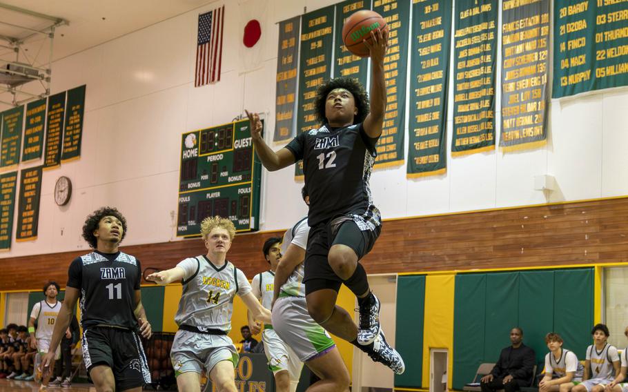 Casey Stewart lays it up.