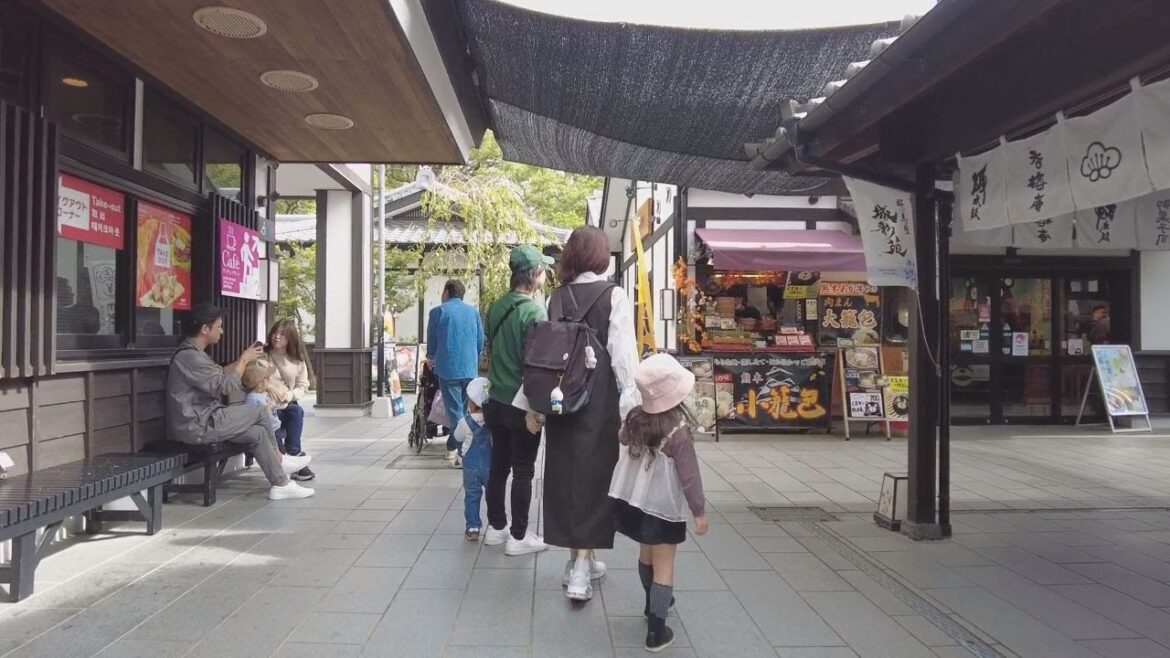 Japan, Kumamoto, Sakuranobaba Josaien at 10am