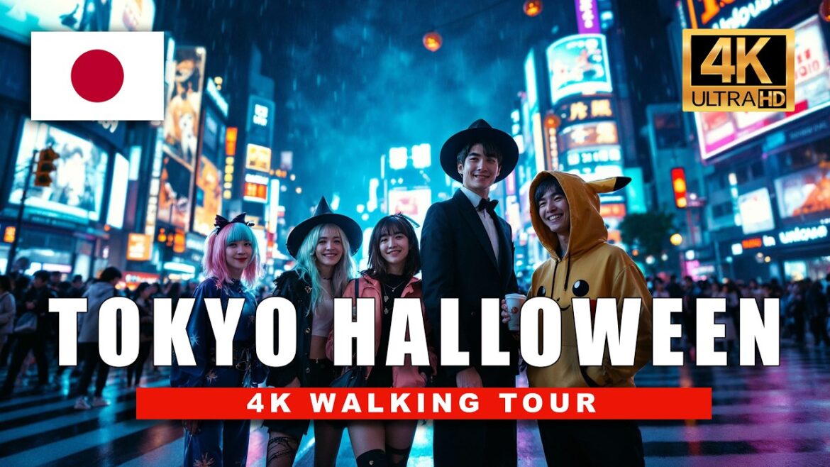 🎃 Halloween in Tokyo 2025 4K HDR | Shibuya Crossing Costume Chaos & Neon Rain