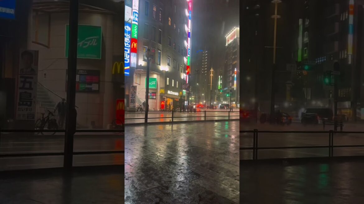 Stuck in the rain, but somehow it feels peaceful. #japan #travel #japantravel #kobe #rainynight