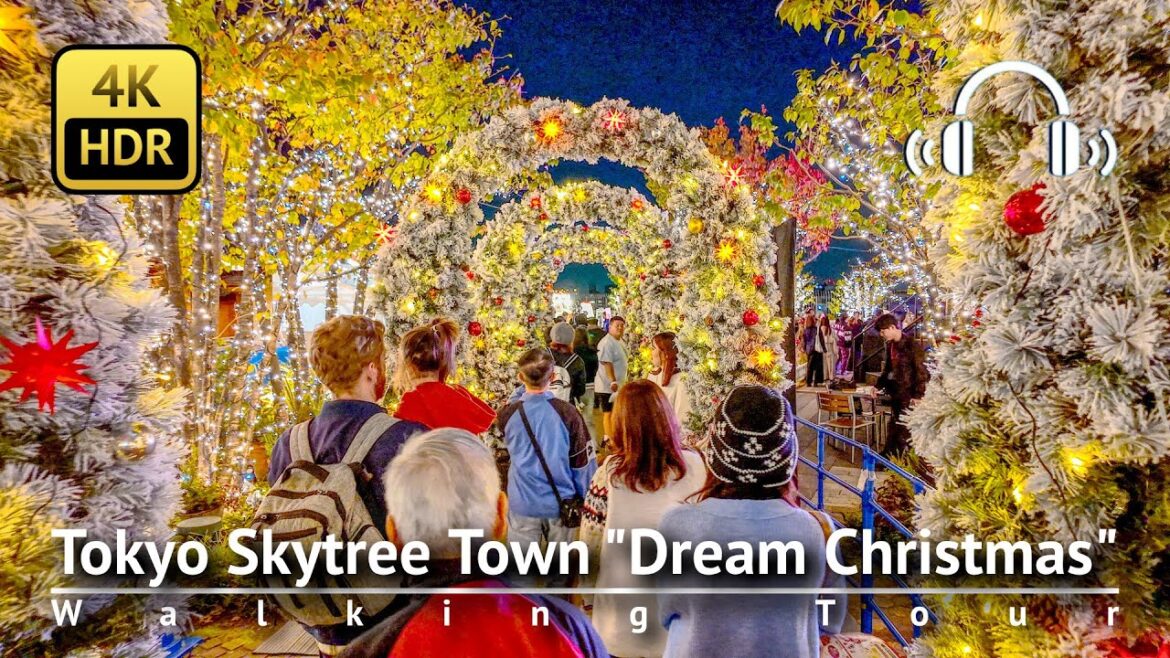 Tokyo Christmas Lights 2025: Tokyo Skytree Town "Dream Christmas" Walking Tour [4K/HDR/Binaural]
