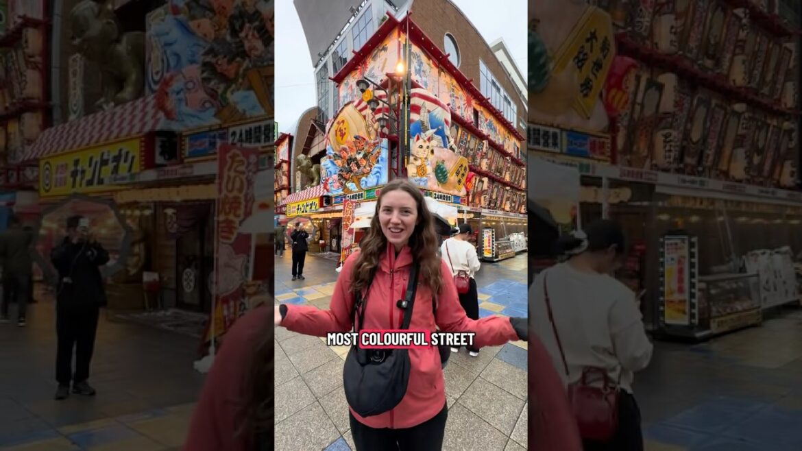 Exploring the colorful Shinsekai Street in Osaka, Japan #japan #osaka #shinsekai #shorts #arcade