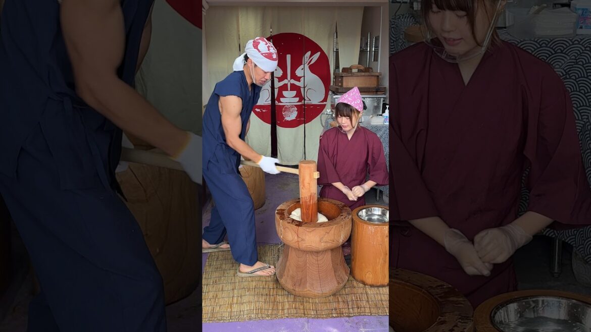 Japan’s popular mochi pounding Japan's popular mochi pounding