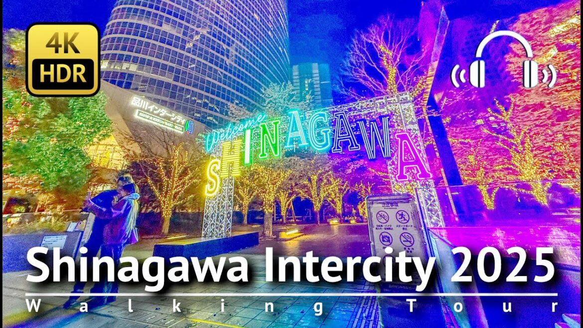 Tokyo Christmas Lights 2025: Shinagawa Intercity Walking Tour [4K/HDR/Binaural]