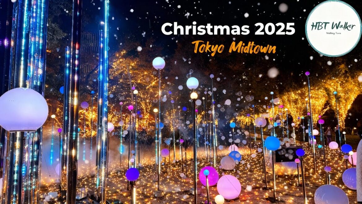 Tokyo Christmas Lights 2025: Tokyo Midtown Walking Tour [4K/HDR]