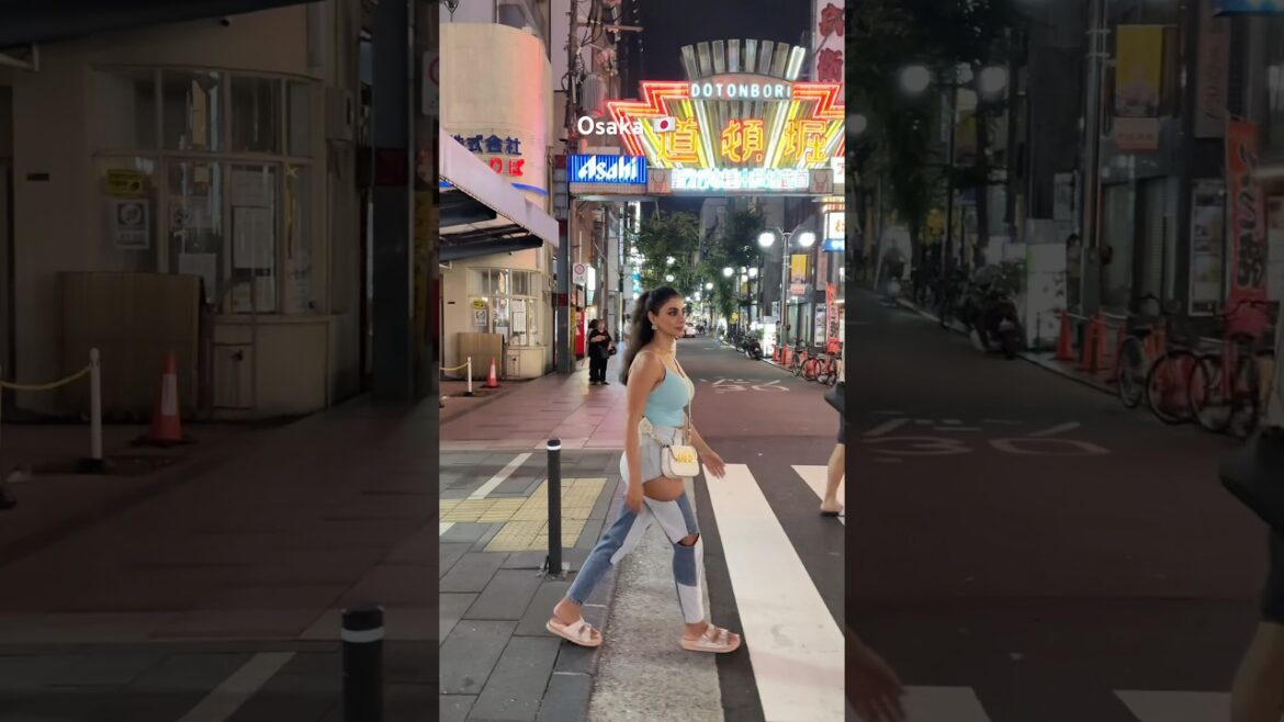 Walking tour in Osaka streets in Japan 🇯🇵 Dotonbori area
