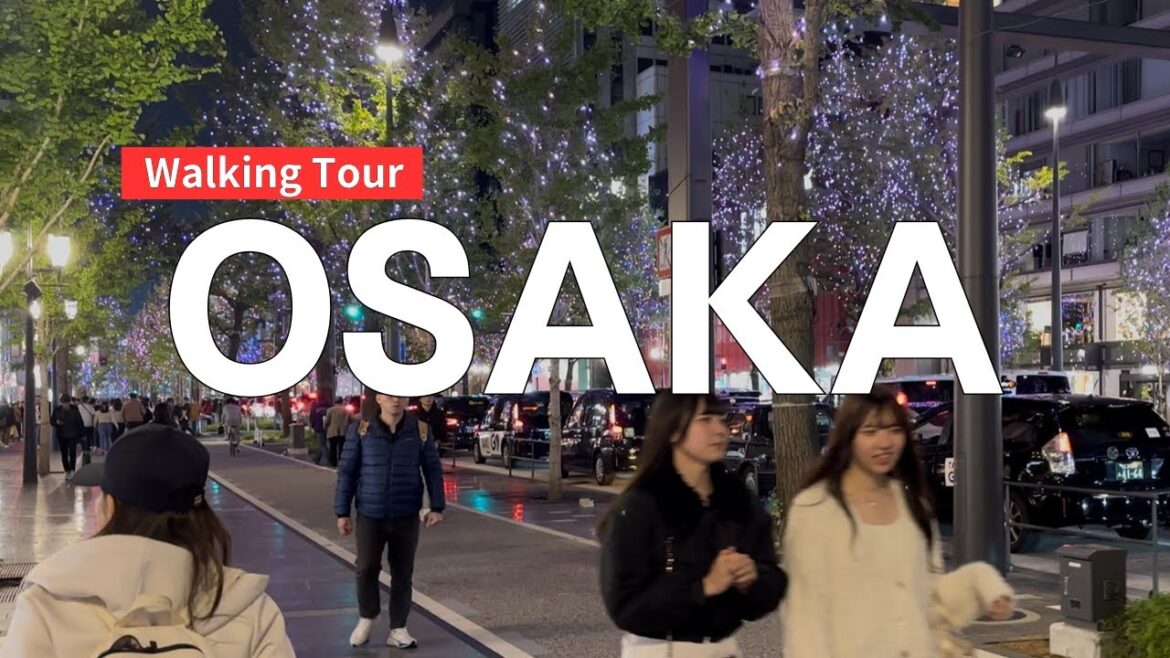 Umeda to Dotonbori, Osaka Downtown Weekend Night Illumination Walking Tour | November 2025 • 4K HDR