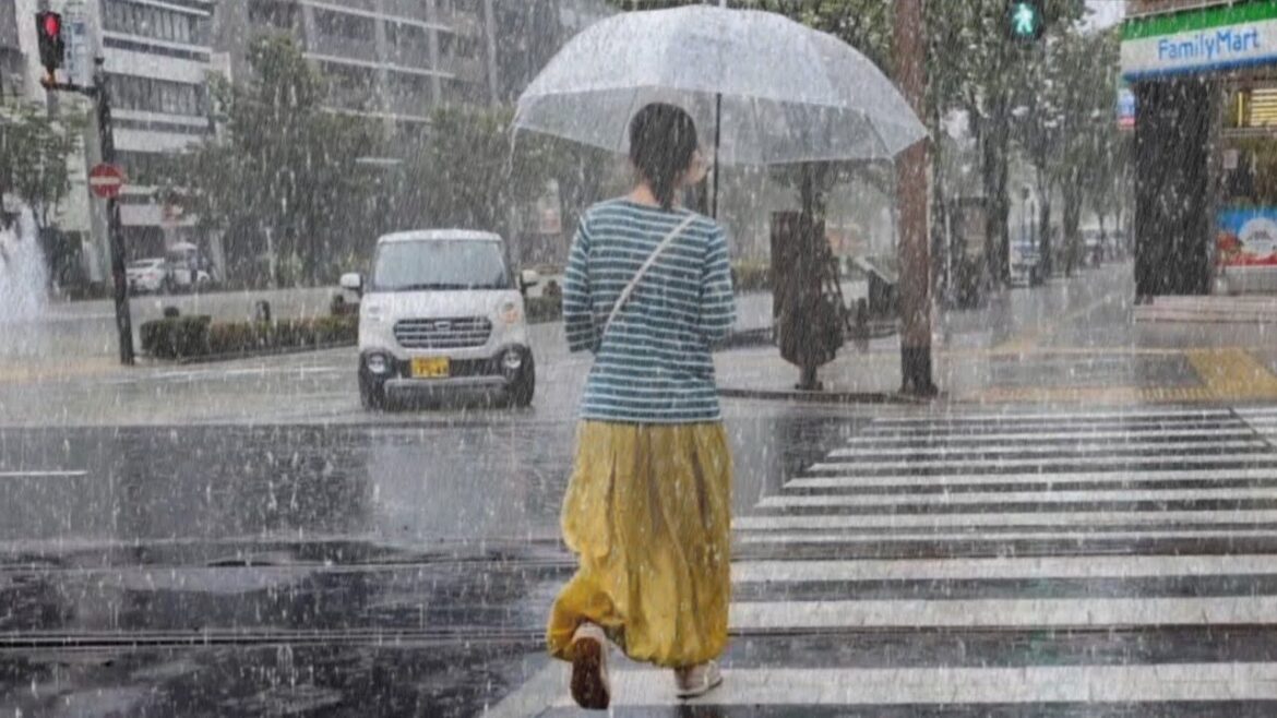 Heavy Rain in Kagoshima, Japan: Walking in the Rain is Tense, and Insomnia Immediately Disappears