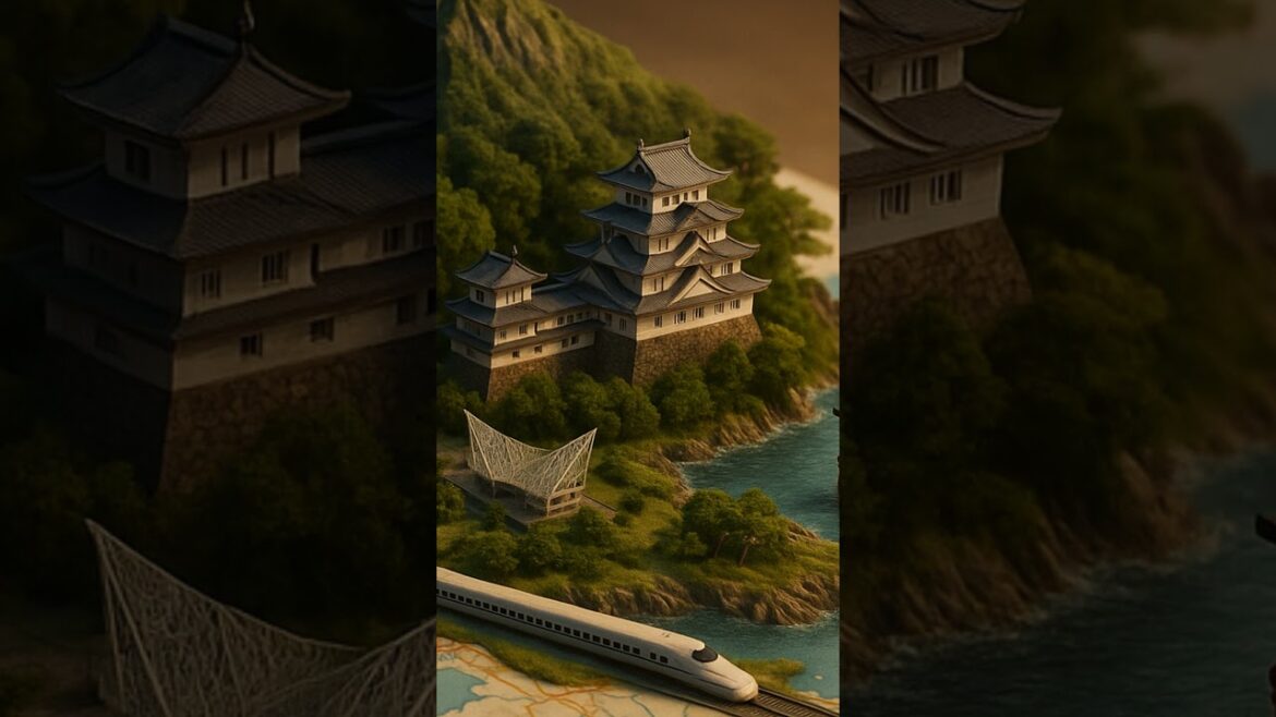 Hyogo, Japan in 3D! 🇯🇵✨ Himeji Castle, Kobe Tower & Shinkansen Miniature Diorama #Shorts #Hyogo