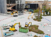 Demolition work is underway at the Expo 2025 Osaka, Kansai, venue in Osaka's Konohana Ward, as seen on Nov. 13, 2025. (Mainichi/Takashi Murata)           