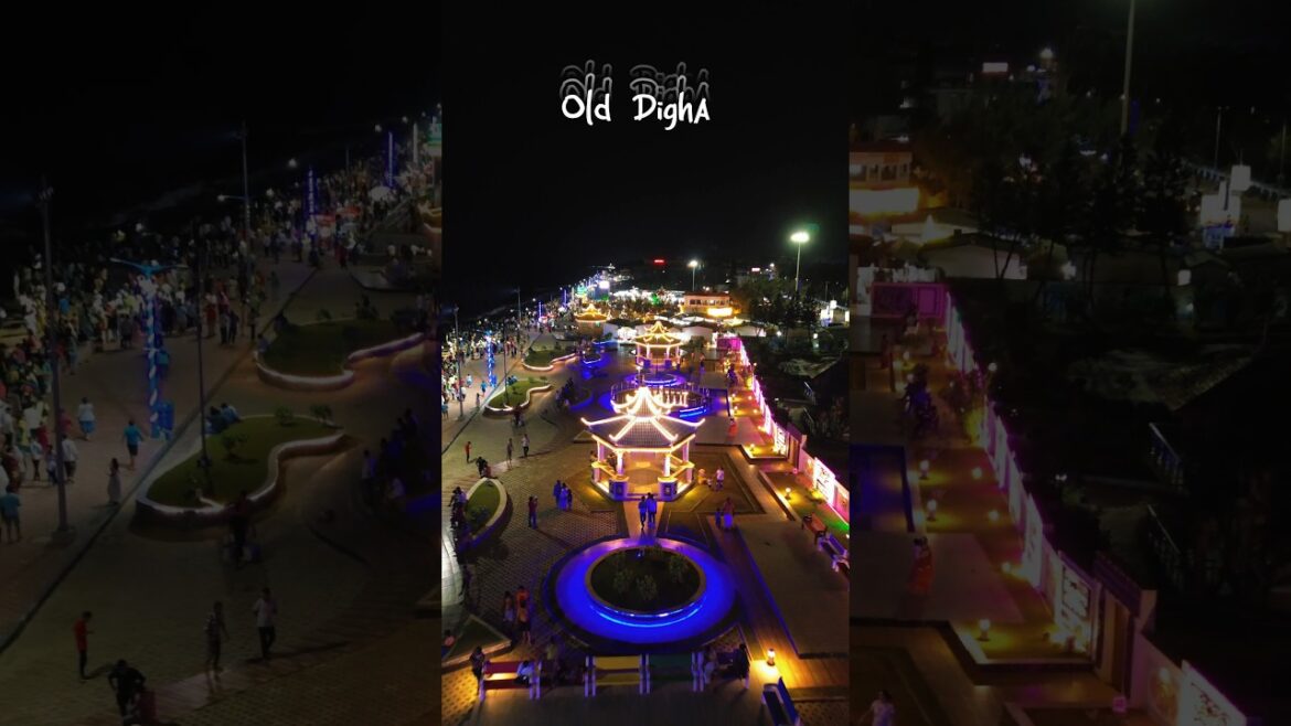 Old Digha Night Drone view #digha