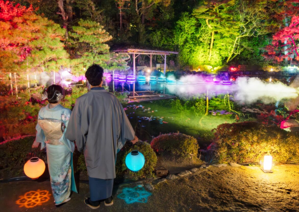 Heian Shrine in Kyoto lights up with night illuminations for its 130th anniversary