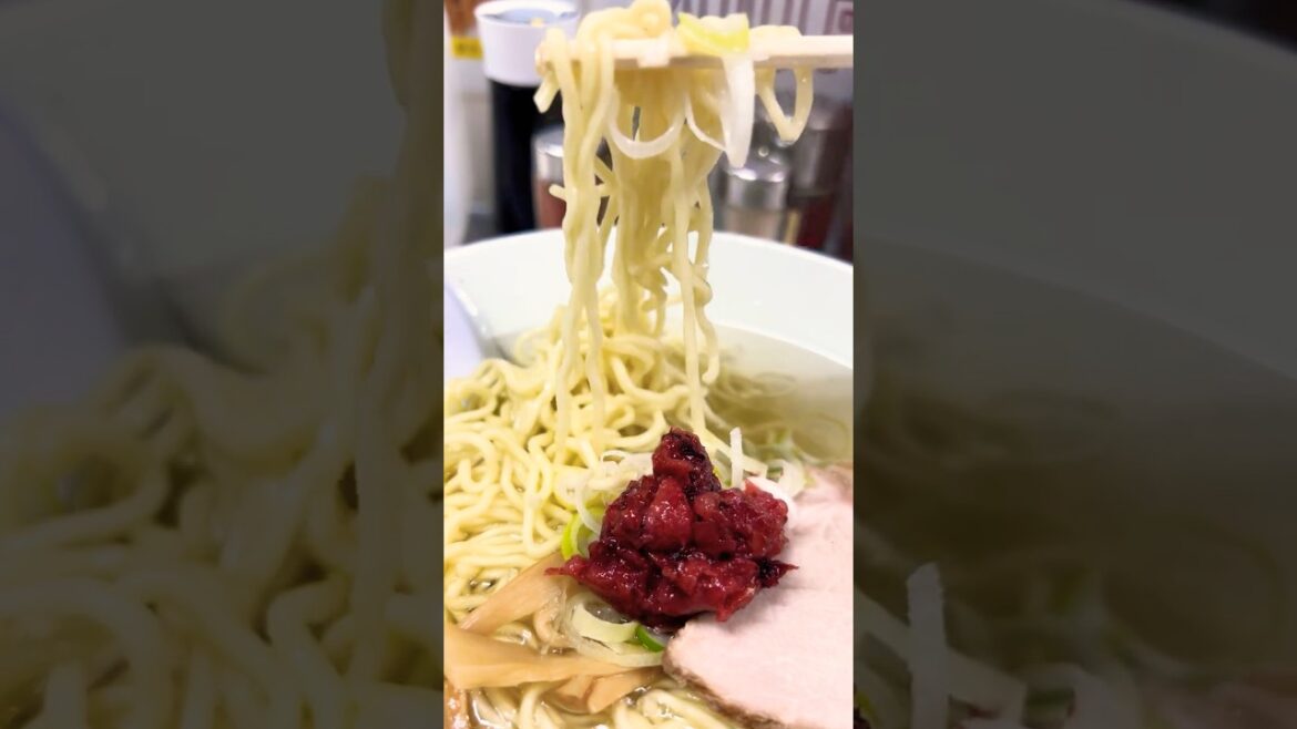 Eating Shio Ramen and Gyoza at a long-established ramen restaurant