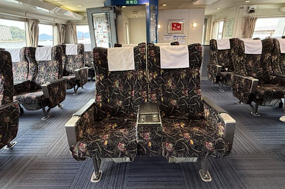 It’s pocket change to upgrade to the ferry’s “super seating”, akin to business class, at ¥800 ($8).