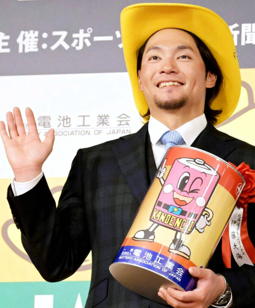 最優秀バッテリー賞受賞を受賞した日本ハム・伊藤大海(カメラ・竹松　明季)