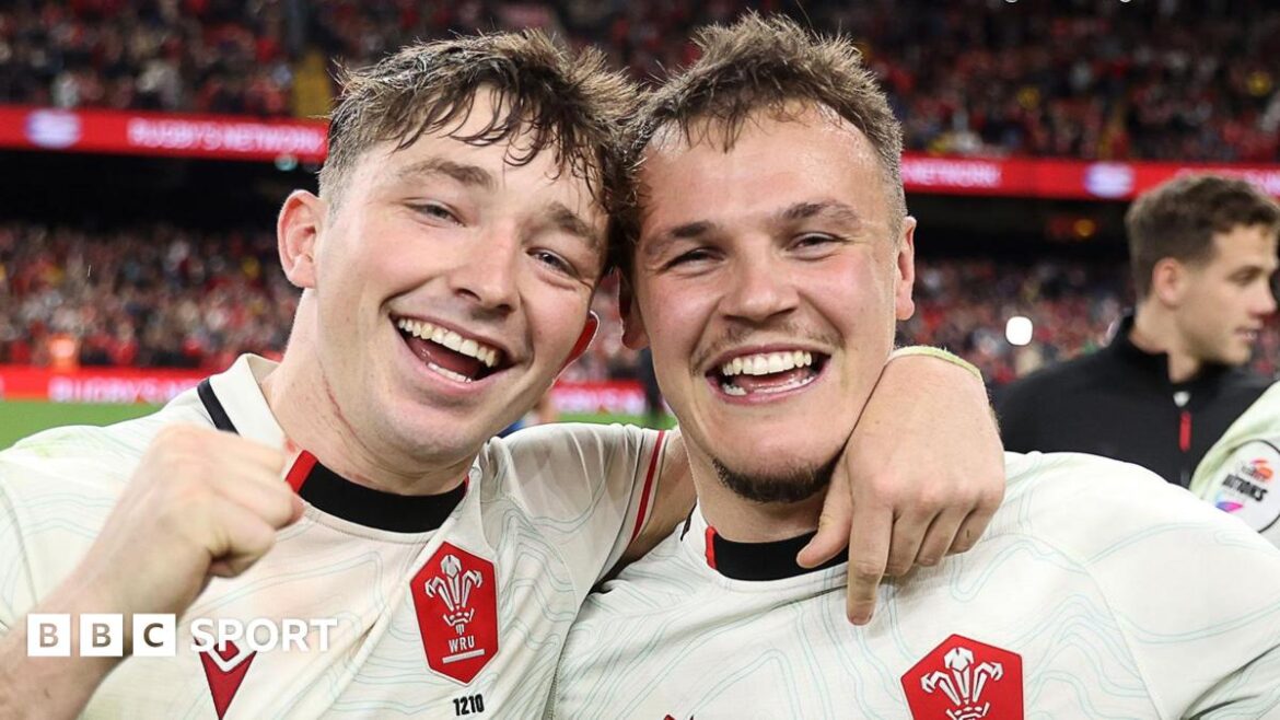 Wales 24-23 Japan: Head coach Steve Tandy couldn’t watch Jarrod Evans’ match-winning penalty Jarrod Evans (right) celebrates with Dan Edwards with the pair scoring 14 out of 24 points for Wales in the 24-23 win against Japan