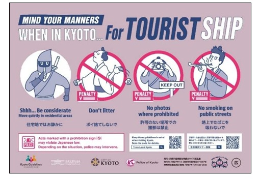 Kyoto City strengthens to send messages of tourism manners to foreign visitors in the busiest autumn leaves season Kyoto City strengthens to send messages of tourism manners to foreign visitors in the busiest autumn leaves season