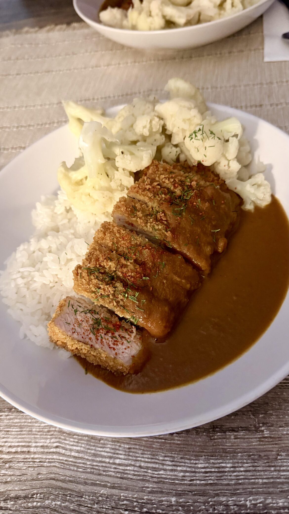 Pork Tonkatsu with curry sauce Pork Tonkatsu with curry sauce