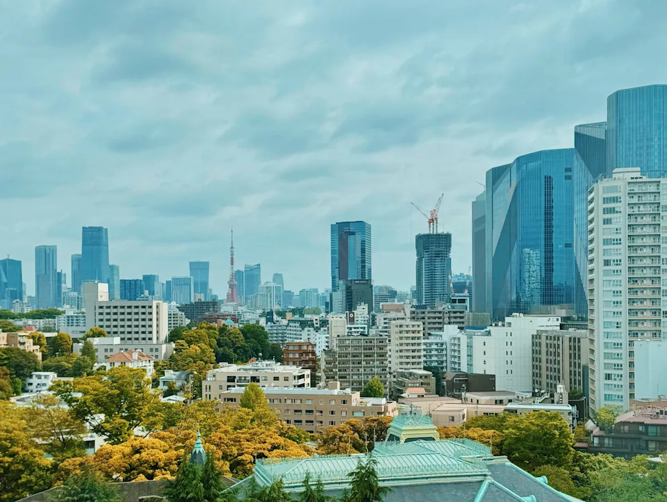 View of Tokyo from hotel window