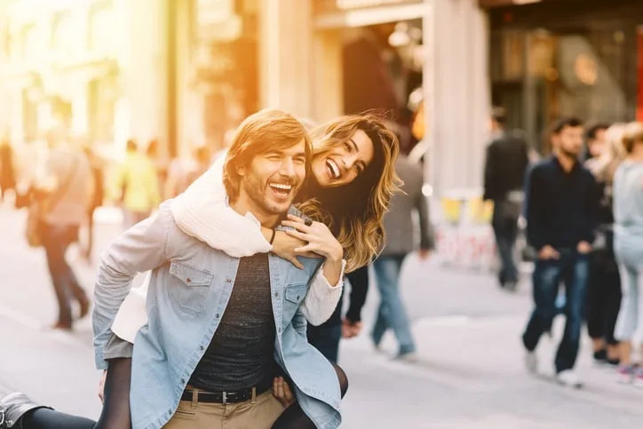 Cute couple in love enjoying Istanbul.