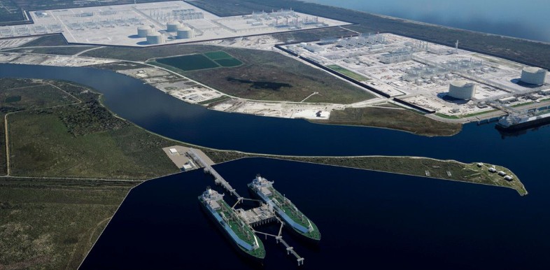Rendering of the CP2 LNG facility; Source: Venture Global via LinkedIn