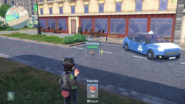 The player readies to catch a Fletchling in Pokémon Legends: Z-A (2025), Nintendo