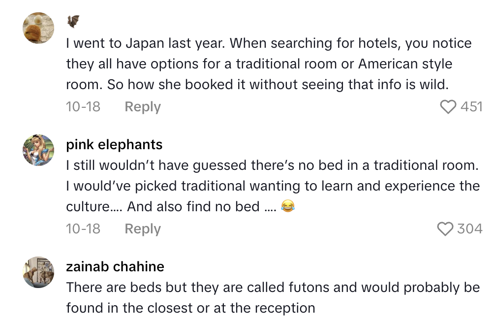 Screenshot 2025 10 26 at 6.45.29 PM An American Tourist  In Japan Was Confused About Where She Was Supposed To Sleep In Her Hotel Room