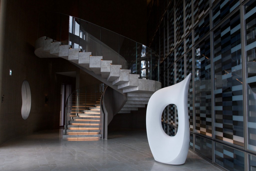 A sculptural staircase at JW Marriott Tokyo.