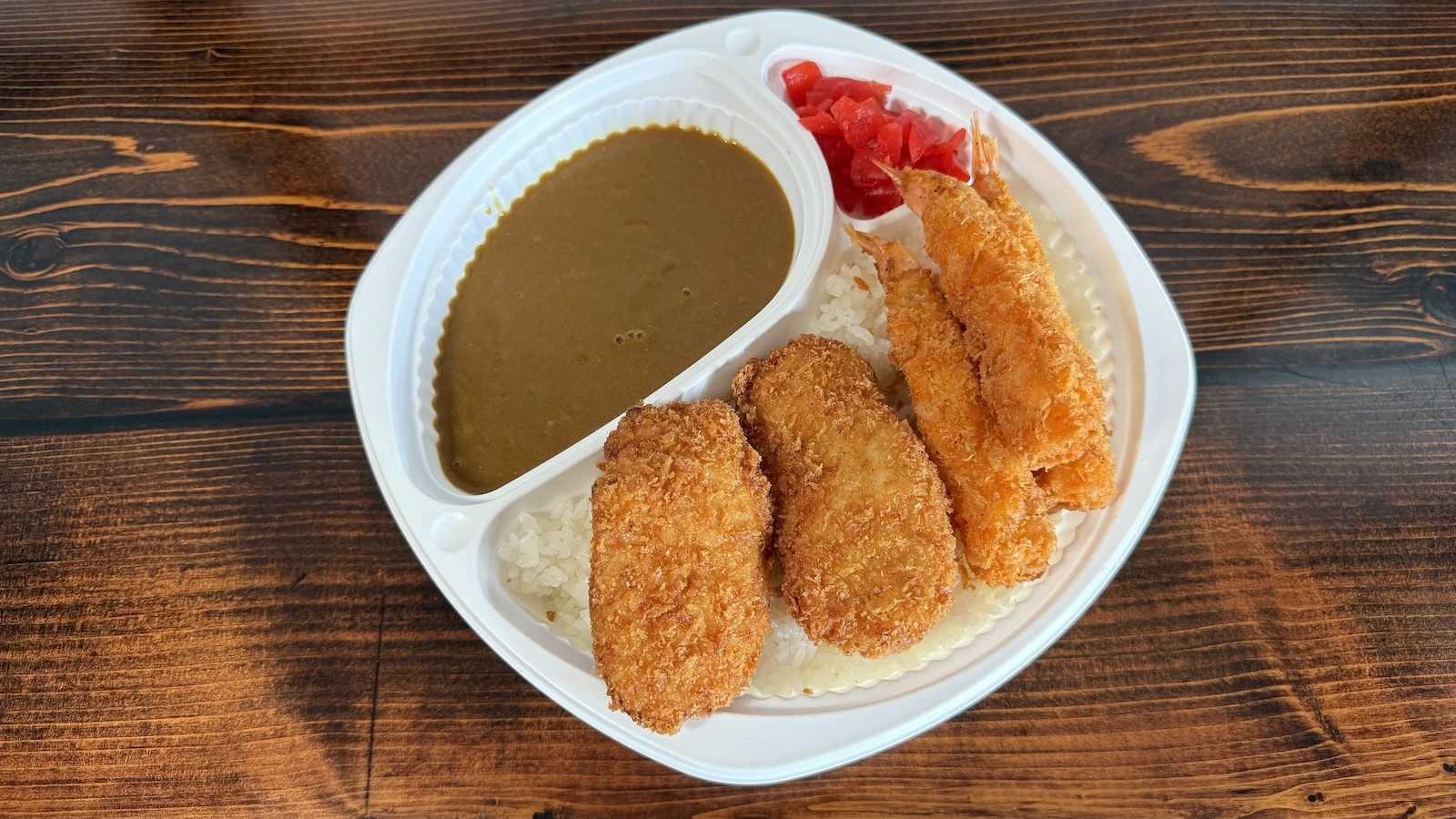 shrimp fry with cream corn croquette
