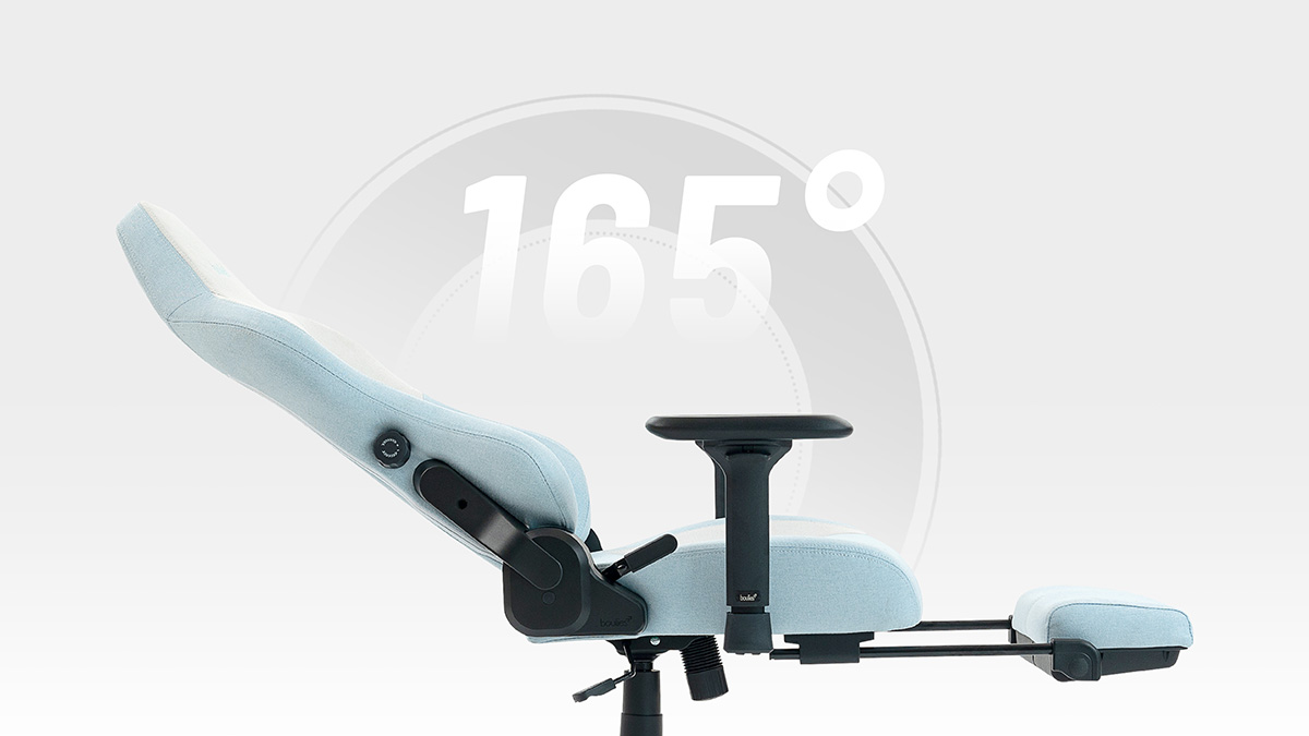 95°～165°のリクライニング機能