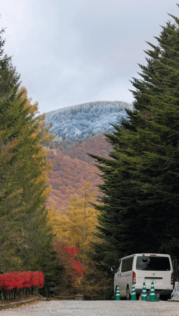 Winter creeping down the mountains In Nagano Today