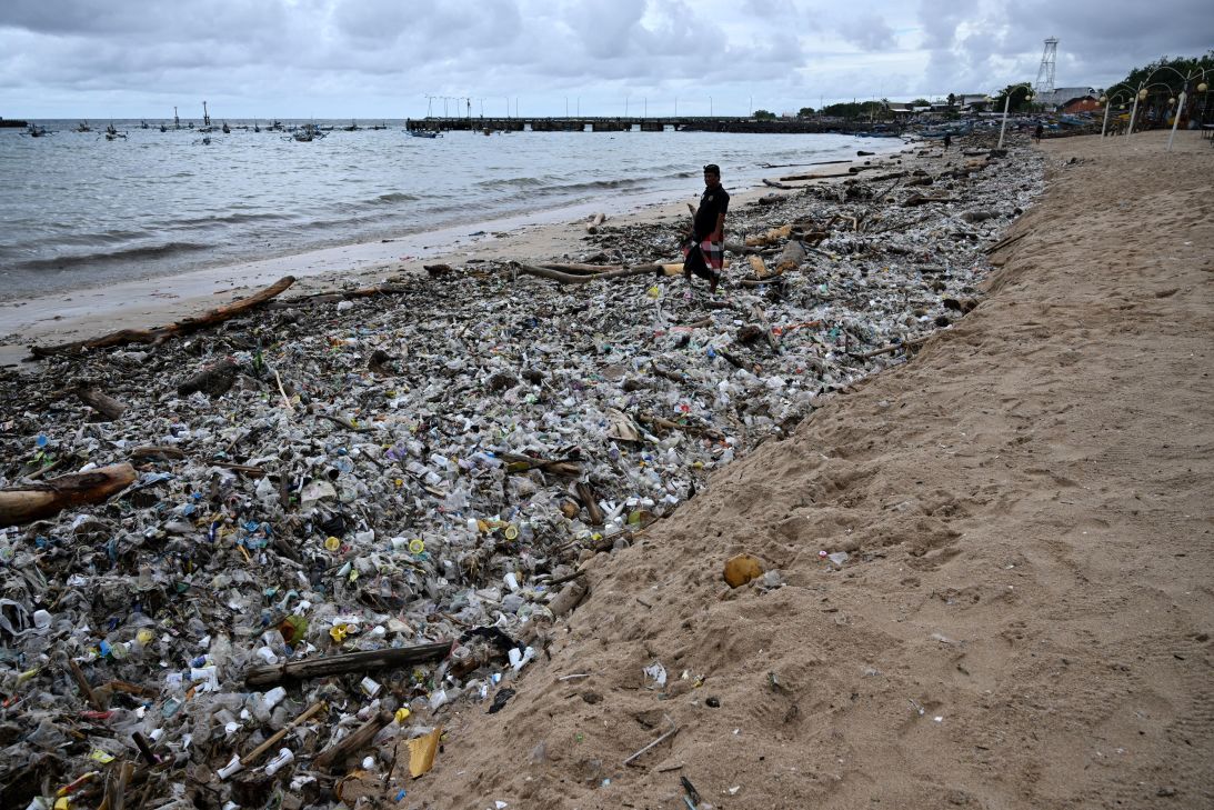 In early 2025, monsoon rains brought piles of trash to Bali's beaches.