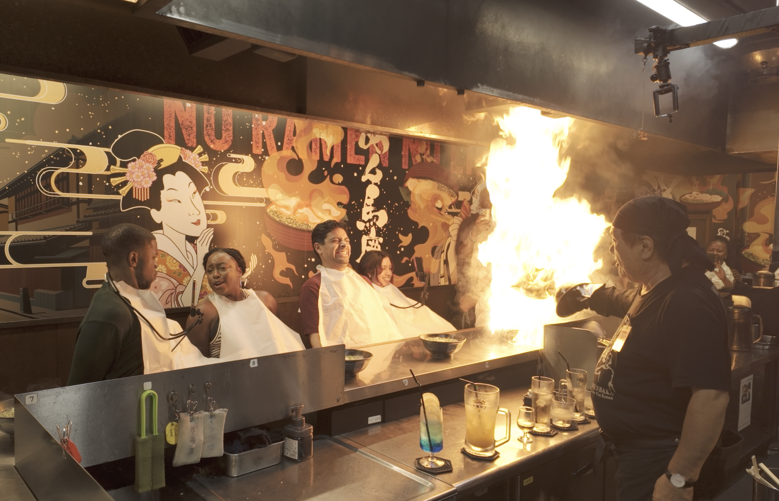 diners at japanese restaurant