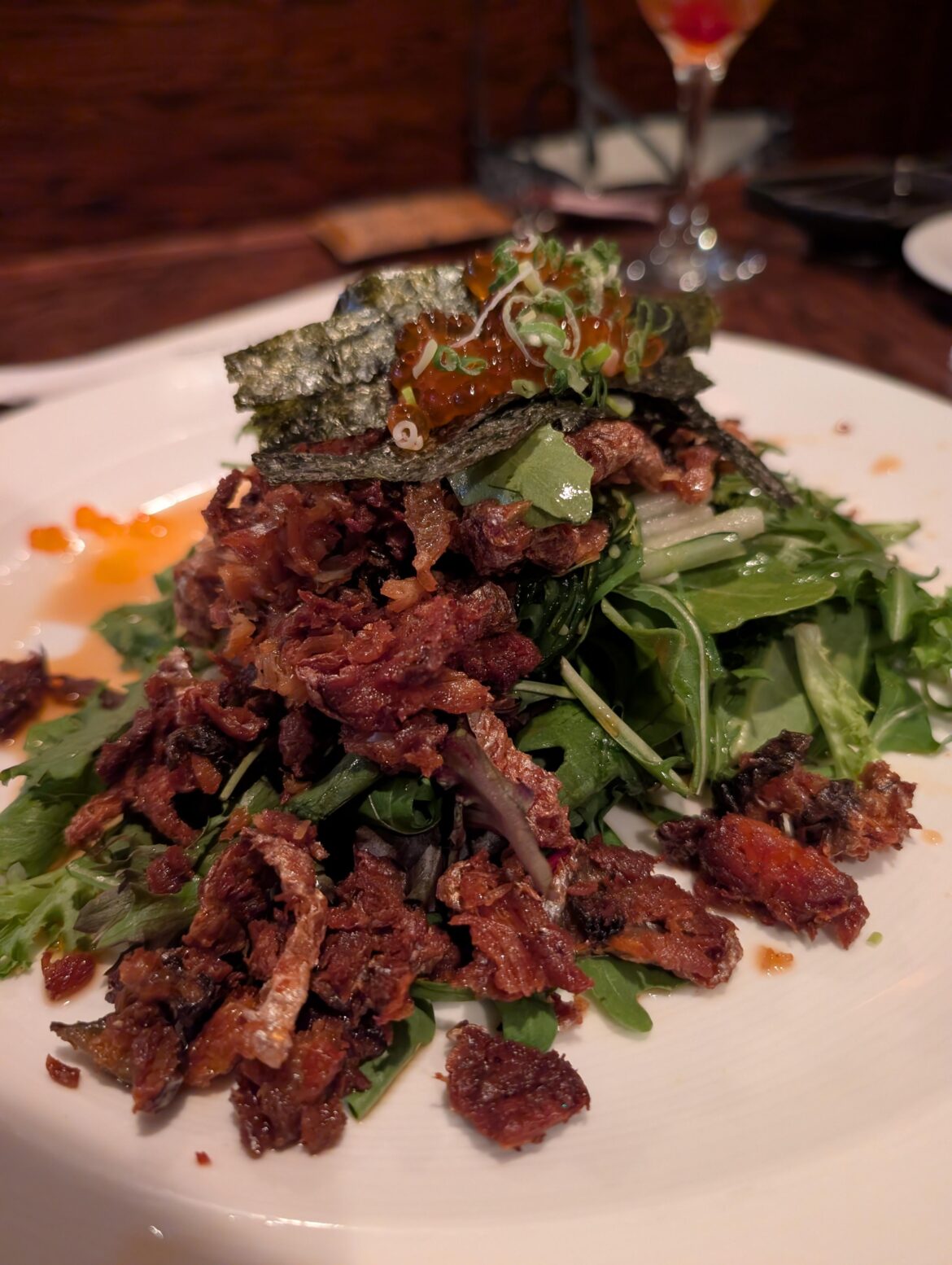 Crispy Salmon Skin Salad