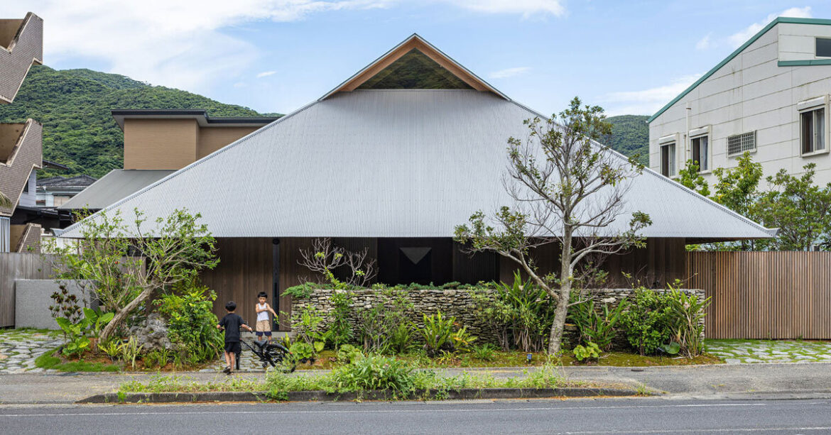 five interconnected timber volumes shape off-grid house on japanese island five interconnected timber volumes shape off-grid house on japanese island