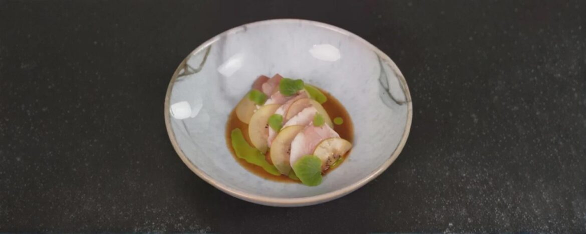 Recipe in Comments: Kanpachi Crudo with Kiwifruit and Fresh Wasabi