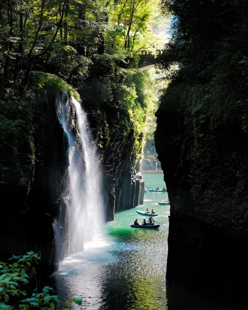 Takachiho Gorge and the Gundam in Fukuoaka