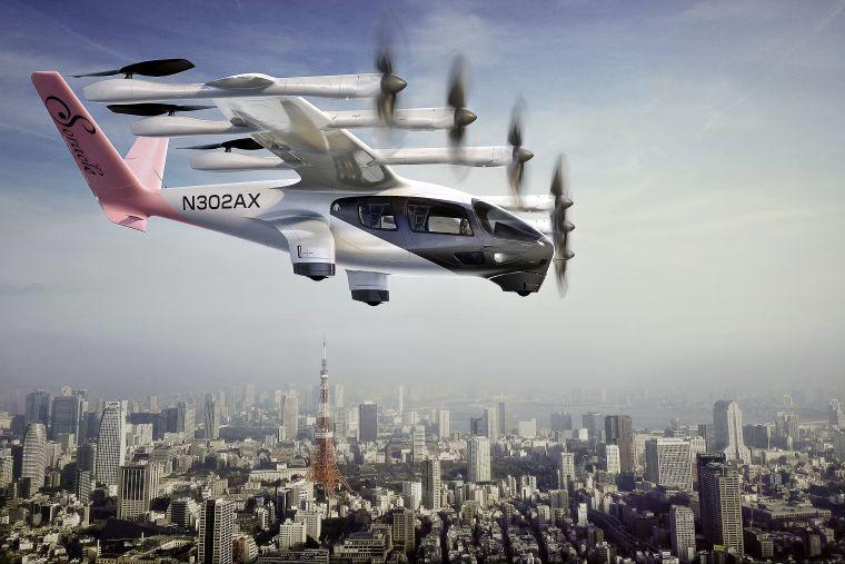 Artist impression of Archer Midnight EVTOL flying over Tokyo