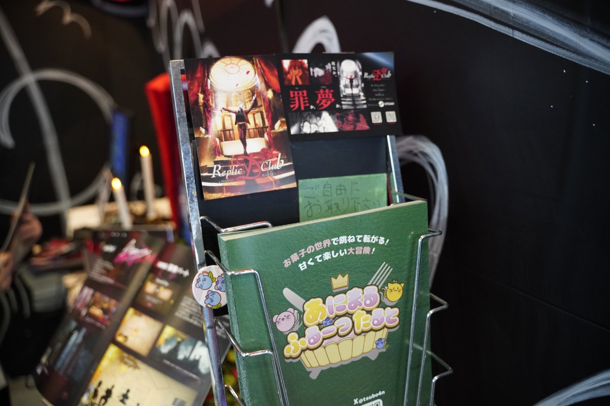 Brochures placed inside the booth